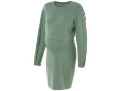 Vestido de lactancia y premamá de felpa para mujer con parte superior a juego.
