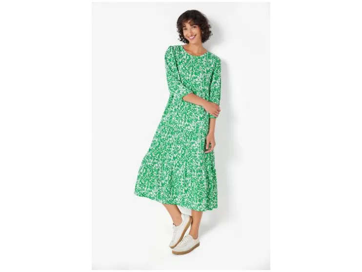 Vestido de mujer, en longitud midi moderna.