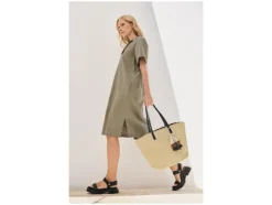 Vestido de mujer / Vestido cruzado con lino