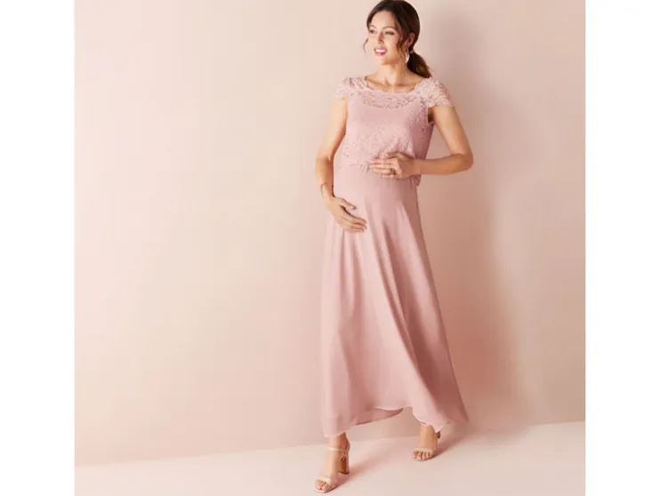 Vestido de premamá para mujer, de alta calidad con encaje elegante.