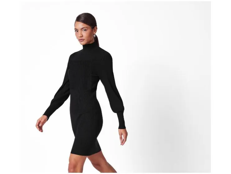 Vestido de punto acanalado de mujer