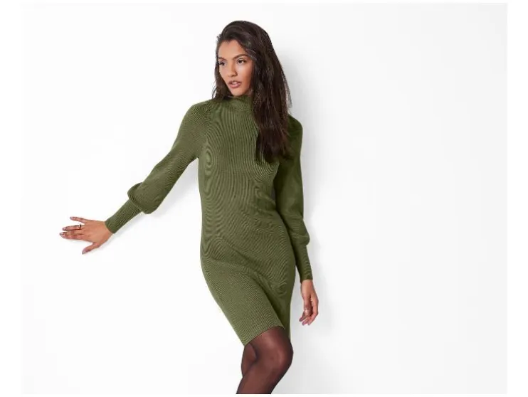 Vestido de punto acanalado de mujer