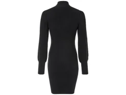 Vestido de punto de mujer, con mangas abullonadas largas.
