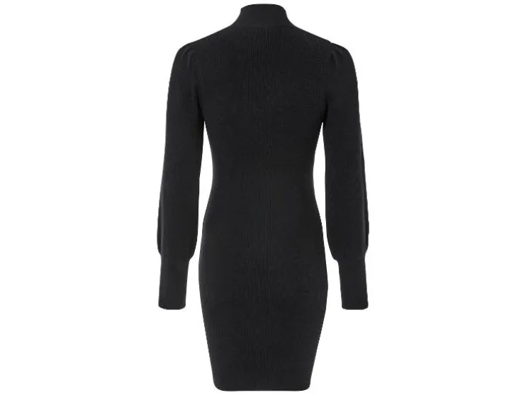 Vestido de punto de mujer, con mangas abullonadas largas.