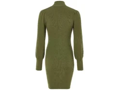 Vestido de punto de mujer, con mangas abullonadas largas.