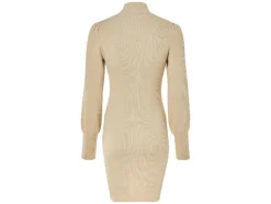 Vestido de punto de mujer, con mangas abullonadas largas.