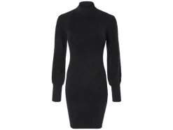 Vestido de punto de mujer, con mangas abullonadas largas.