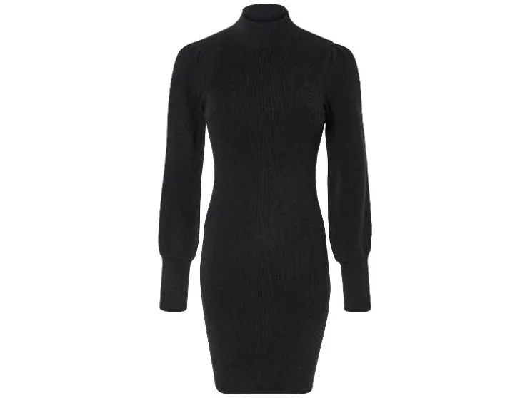 Vestido de punto de mujer, con mangas abullonadas largas.