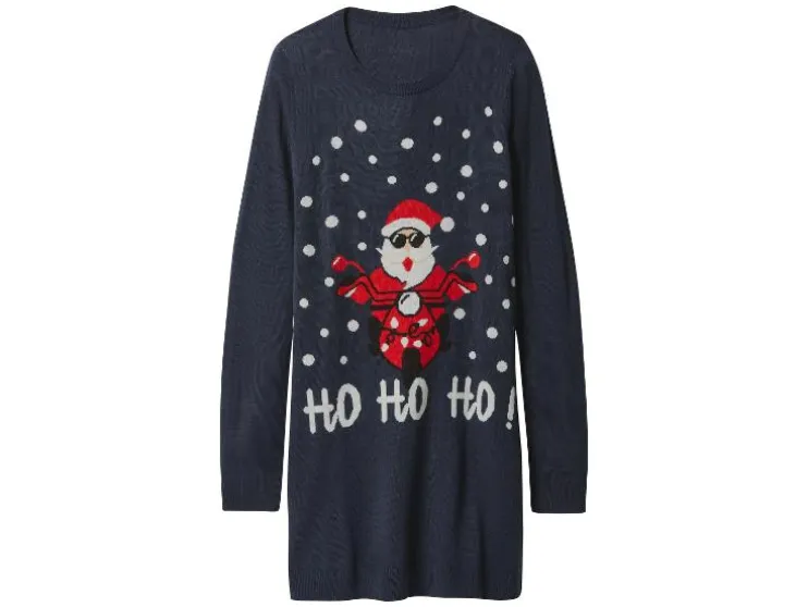 Vestido de punto fino navideño para mujer