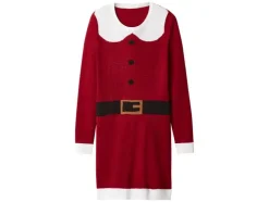 Vestido de punto fino navideño para mujer