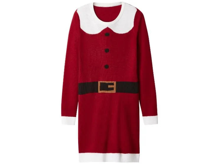 Vestido de punto fino navideño para mujer