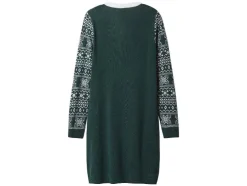 Vestido de punto fino navideño para mujer