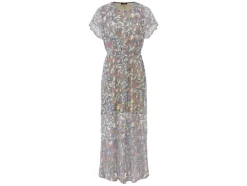 Vestido largo de mujer, con clásico estampado de cachemir.