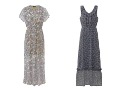 Vestido largo de mujer, con clásico estampado de cachemir.