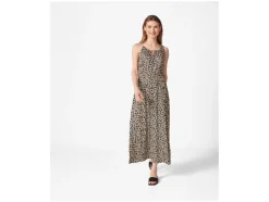 Vestido largo de mujer, con tirante halter para atar.
