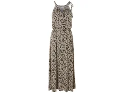 Vestido largo de mujer, con tirante halter para atar.