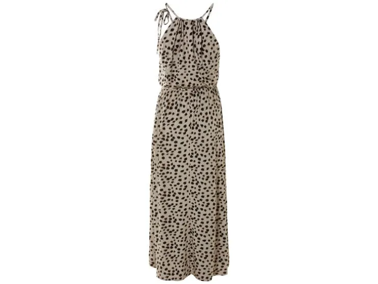 Vestido largo de mujer, con tirante halter para atar.