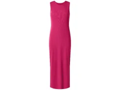 Vestido midi de canalé para mujer