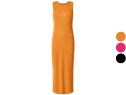 Vestido midi de canalé para mujer