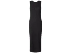 Vestido midi de canalé para mujer