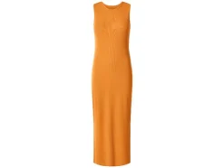 Vestido midi de canalé para mujer