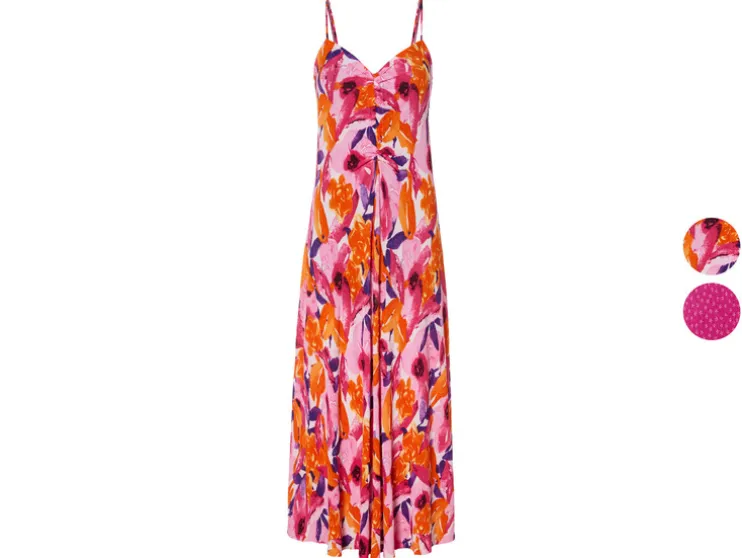 Vestido plisado midi de mujer