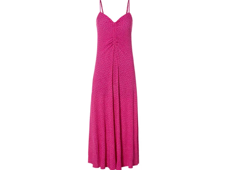 Vestido plisado midi de mujer