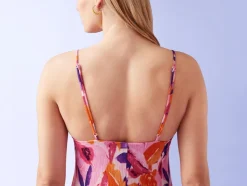 Vestido plisado midi de mujer