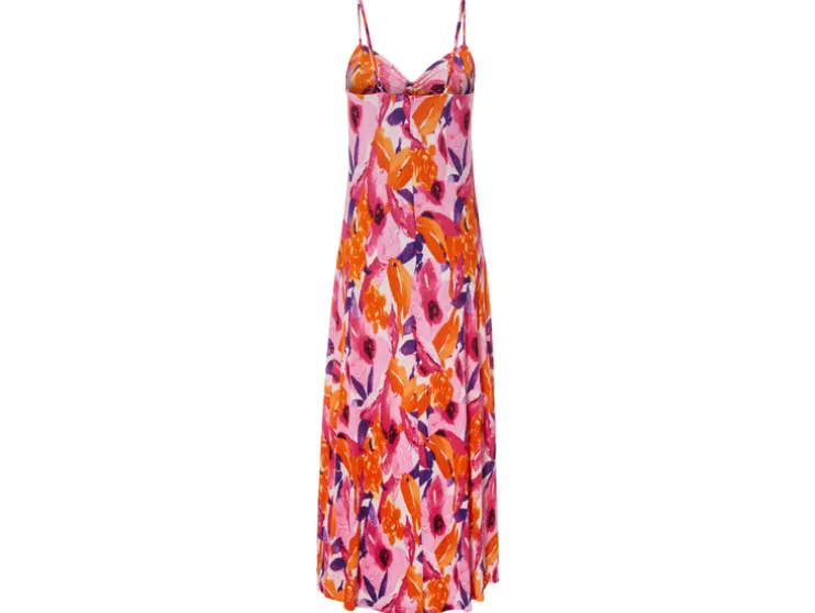 Vestido plisado midi de mujer
