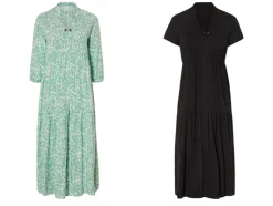 Vestido túnica de mujer con cordones decorativos.