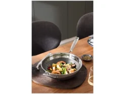 Wok de acero inoxidable prémium con estructura de panal, Ø 28 cm.