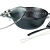 Wok de hierro fundido con rejilla, Ø 32 cm, 5 piezas.