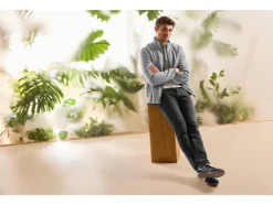 Zapatillas de hombre con piel